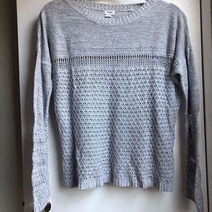 Garage (M) Pointelle Sweater grey, white
